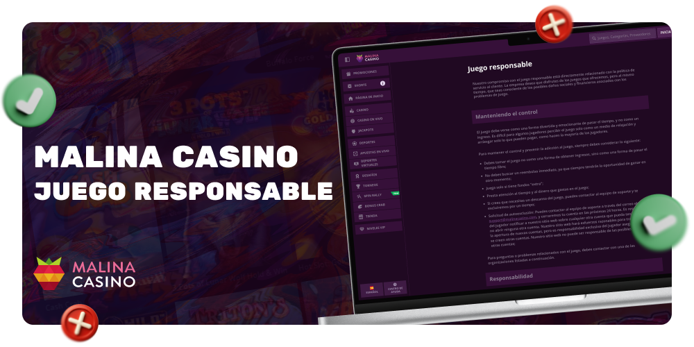 Obtenga más información sobre el Juego Responsable en Malina Casino